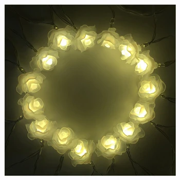 

30LED 3M Plastic Rose Flower AA Battery Powered String Lights Home Bedroom Garden Wedding Party Christmas Decoration Lamp