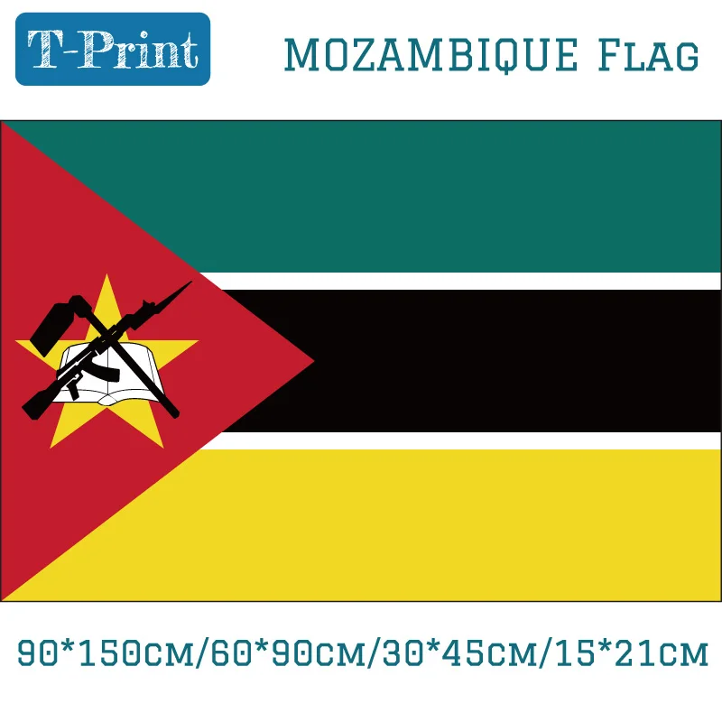 

Free shipping 30*45cm Car Flag 90*150cm/60*90cm/15*21cm Mozambique National Flag