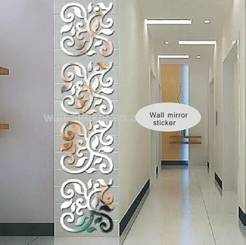 

New design cut out 3D acrylic wall mirror sticker , original wall mirror decorative sticker,4pc/lot