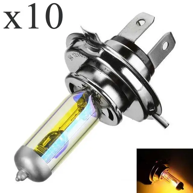 

10Pcs New H4 60/55W 3000K 2400Lm Snow Jin-Guang Huang For Fog Light Car Halogen Lamp (12V)