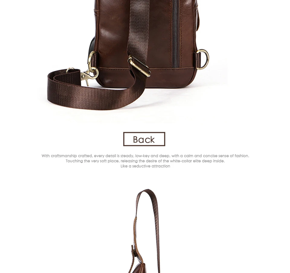 genuine leather men bag zipper crossbody bag sling bag men chest pack men messenger bags (16)