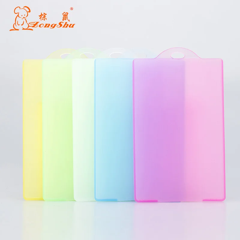 

5 Pieces Semi-Transparent Soft PVC Portable Work Exhibition ID Name Card Cover Waterproof various colors Card Holders