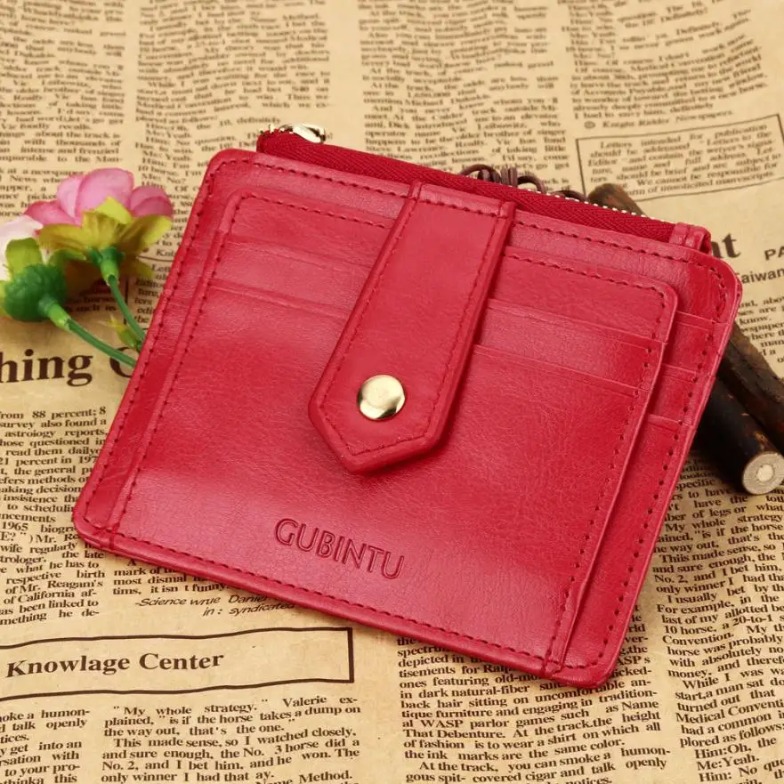 Maison Fabre Mini Leather Zipper Credit Card ID Holder Money Clip