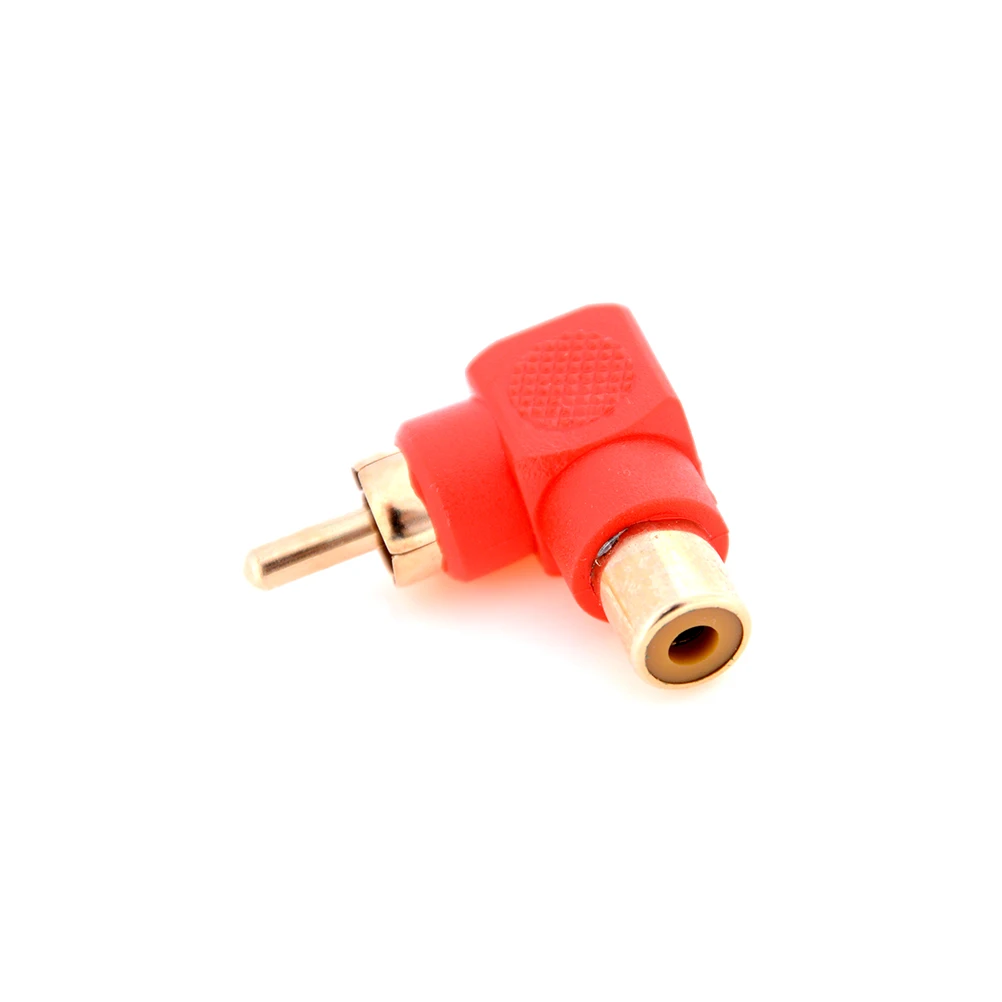 Один или 2 шт. 90 градусов RCA правый угол разъем адаптеры мужчин и женщин M/F 90 градусов локоть низкая цена аудио адаптер - Цвет: red