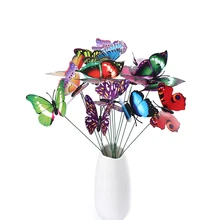 10 шт./лот случайный двор украшения для бонсай горшки цветочные для сада украшения моделирование цвет искусственная бабочка с стержнями