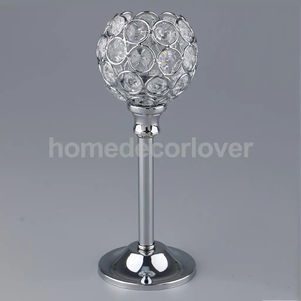 Long Stand Crystal Candle Holder Tea Light Stand Candelabra Candlestick Home Pub Bar Events Parties Decor