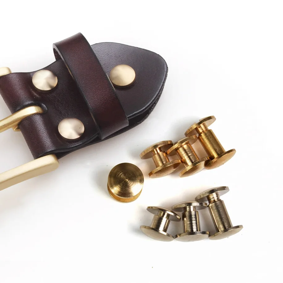Mix 10pcs Solid Brass Screw Rivets Nails Jeans Button press studs bag