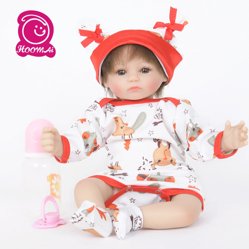 

22" Rebron Baby Doll Kid's ToysAdorable Curved Hair Cloth Body Baby Doll Cute Princess Lifelike Real Girl Doll Toys for Children