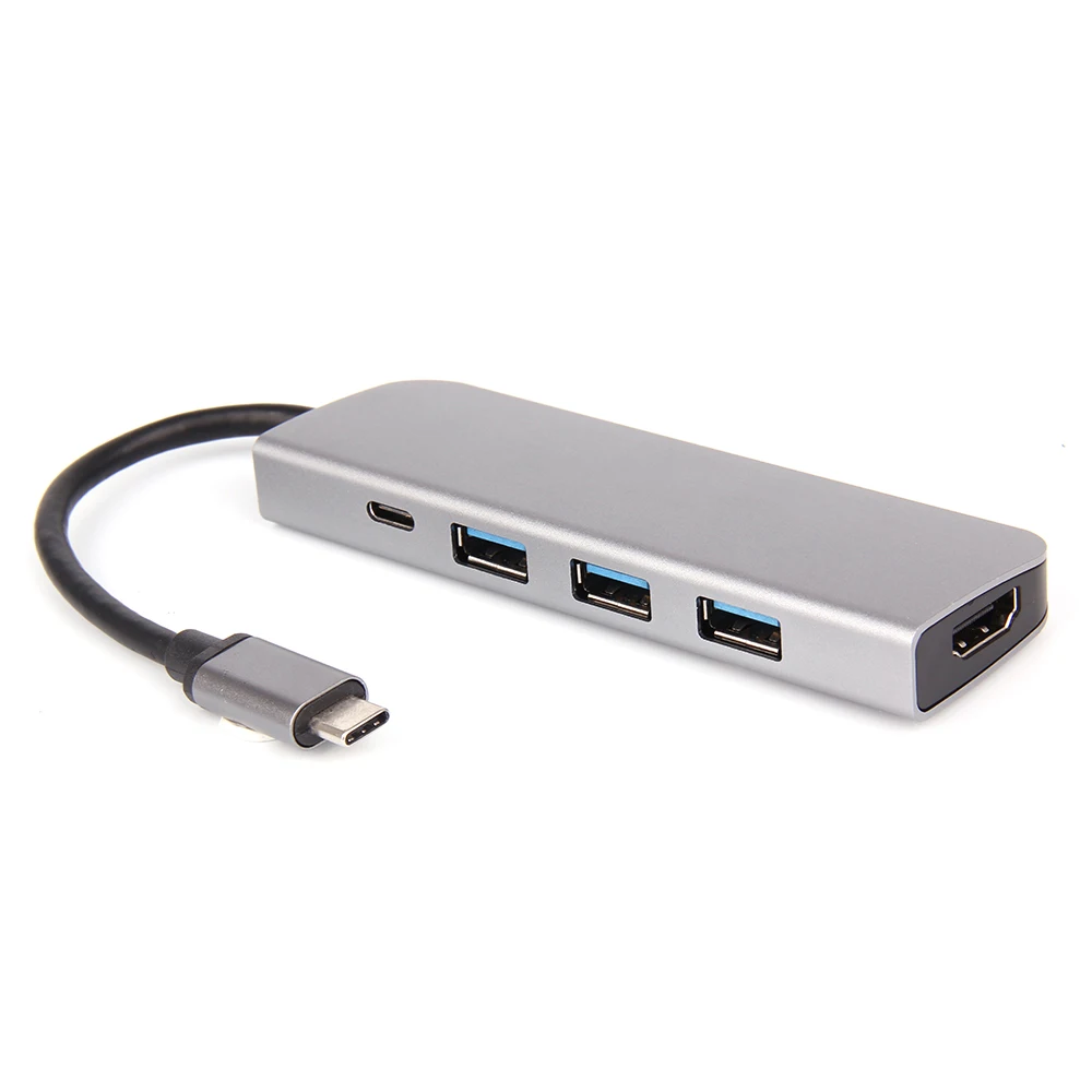 

5 in 1 USB-C Hub Type C to 4K HDMI USB-C Power Delivery 3 USB 3.0 Converter Adapter For Macbook Pro Air Drop Shipping