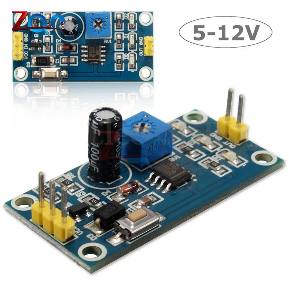 NE555 DC 5-12V Timer Delay Relay Shield Board Adjustable Switch Module AC 250V 10A 30V Indicator LED 0-150 Second | Инструменты
