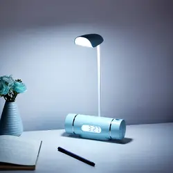 Светодиодный настольная лампа с будильником Регулируемый глаз-забота настольный свет ночные огни для детей семьи подарок