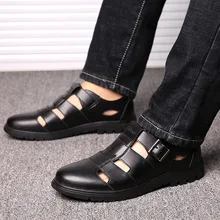 Г. летние мужские модные деловые сандалии с пряжкой на ремешке мужские повседневные кожаные туфли на плоской подошве Sandales Hommes Melissa Adulto