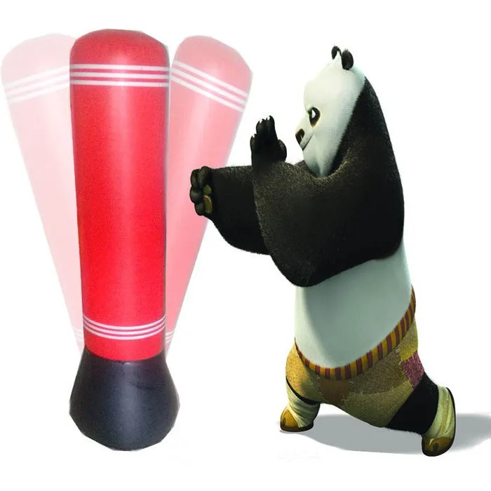 

Air Pump Gift + Kid Gloves + Punching Bag Stand Power Inflatable Tumbler Punching Sandbag Speed Boxing Column Training color red