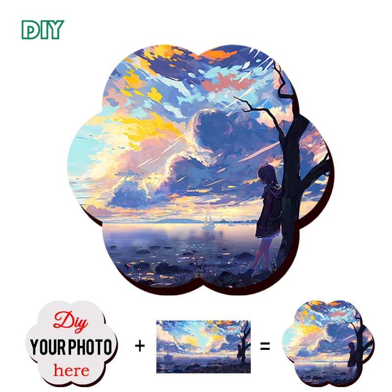 

50 pcs/lot MDF wooden Fridge Magnet DIY your Family Picture printed Multi-shape Creative Magnets Stickers Travel Souvenir Gift