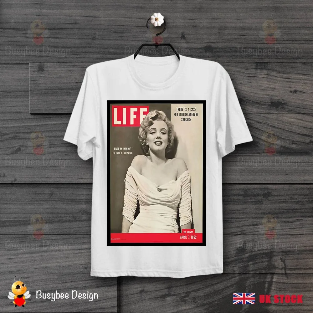 

2019 New Arrival Men'S Fashion Marilyn Monroe Life Magazine 50s Retro CooL Vintage idol Unisex T Shirt B42 Funny Tees Men Short