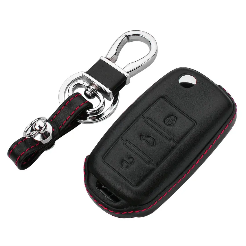1 шт. элегантные кожаные 3D автомобиль key Форма ключа автомобиля чехол для Volkswagen VW