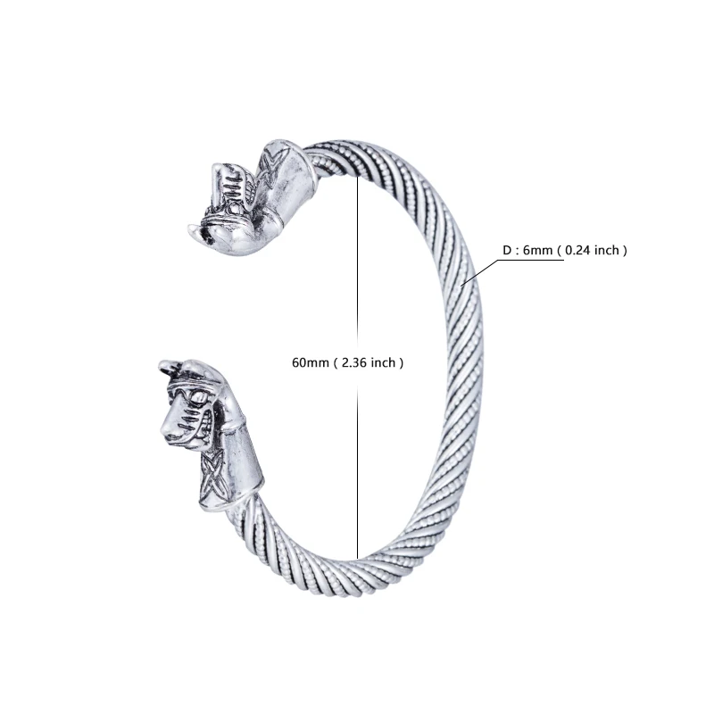 LIKGREAT браслеты викингов и браслеты мужские винтажные волки манжеты ювелирные изделия религиозные Античные Серебро Золото Цвет Браслет - Окраска металла: one line silver