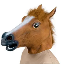 2018 Pferd Kopf Maske Party Ätherisches Halloween Kostüm Theater Neuheit Latex Pferd Maske Viele Tier Kostüm Party Werkzeug Maske(China)
