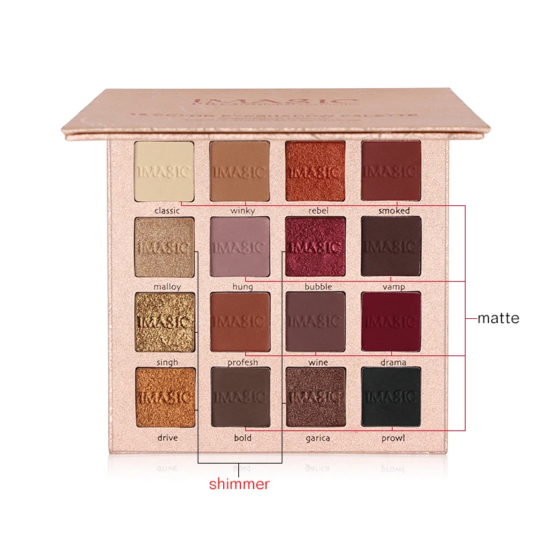 IMAGIC high quality 16 Colors Eyes Shimmer Matte Makeup Eyeshadow Palette Completa eye shadow high pigmented