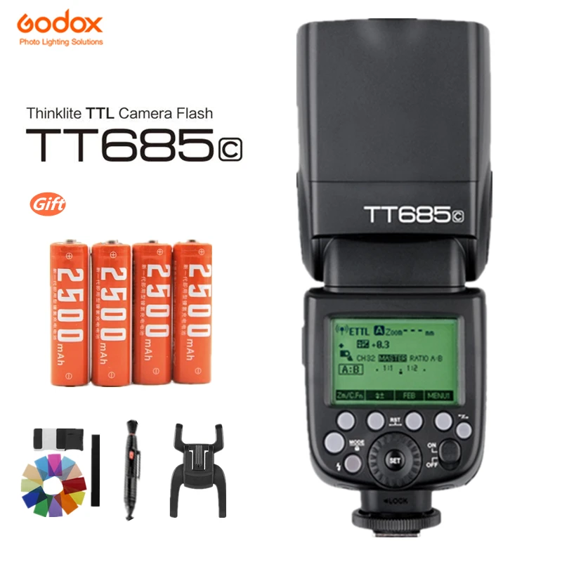 

Godox TT685/C flash-speedlite high-speed synchronization to an external TTL flash for Canon 1100D 1000D 7D 6D 60D 50D 600D 500D