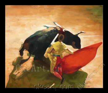 

Hand Painted Impressionist Oil Painting On Canvas Bullfighting Decorative Painting Living Room Paintings Wall Decor