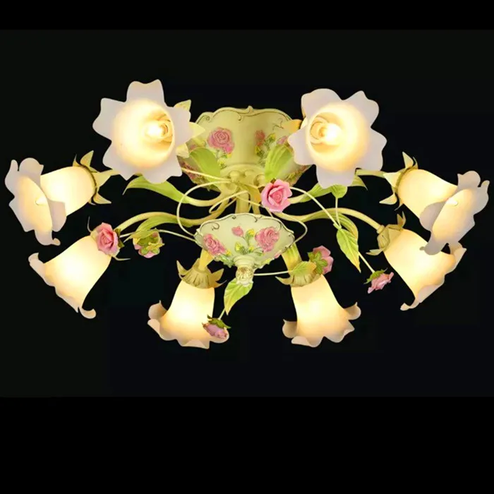 

Ceiling Lamps Korean Pastoral Style American Living Room Lamps Bedroom Light Warm Romantic Wedding Princess CL ZL374