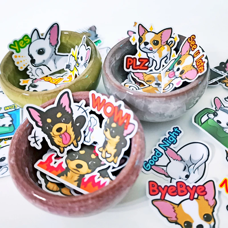 

20/40pcs Pretty Cute Puppy Cartoon Diary Clip Art Sticker Skateboard Doodle Notebook Sticker