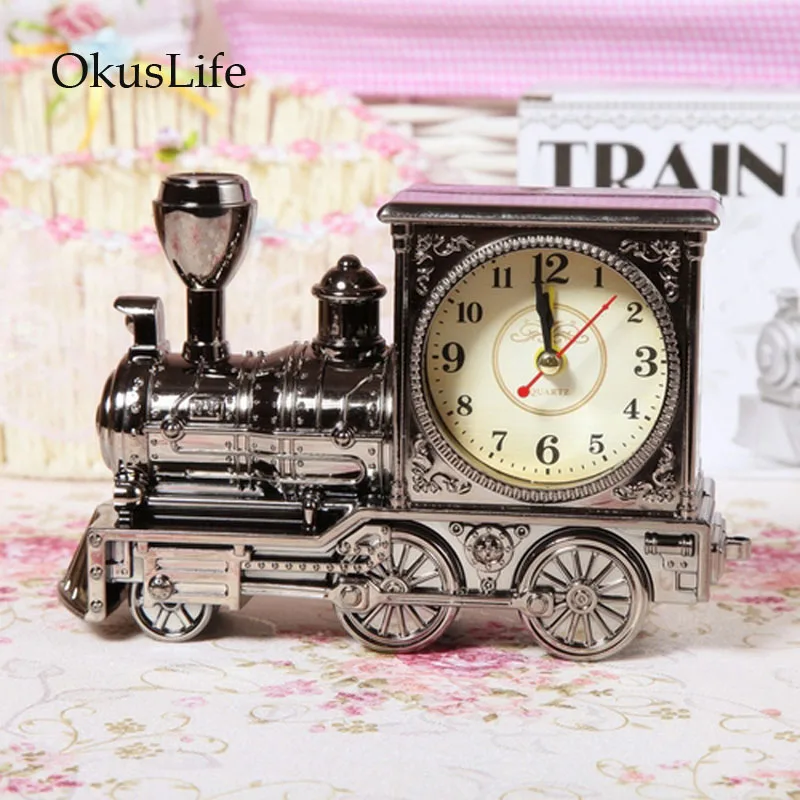 

Classic Design Clock Fashional Alarm Clock Creative Gift for Home Decoration Engine Train Living Room Bar desk Quartz Clock