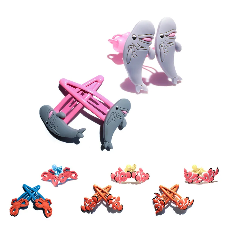 

4PCS Lovely Fish Hair Clip Kids Hairpins Rubber Hair Bands Headband Christmas Hair Accessories For Girls Hair Clips