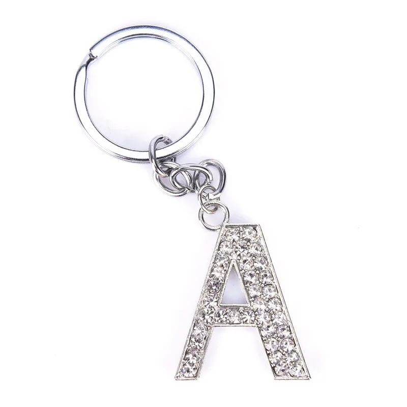 

Crystal Rhinestone Alphabet Keyring Initial Letter Key Ring Chain Unisex Keychain Letters