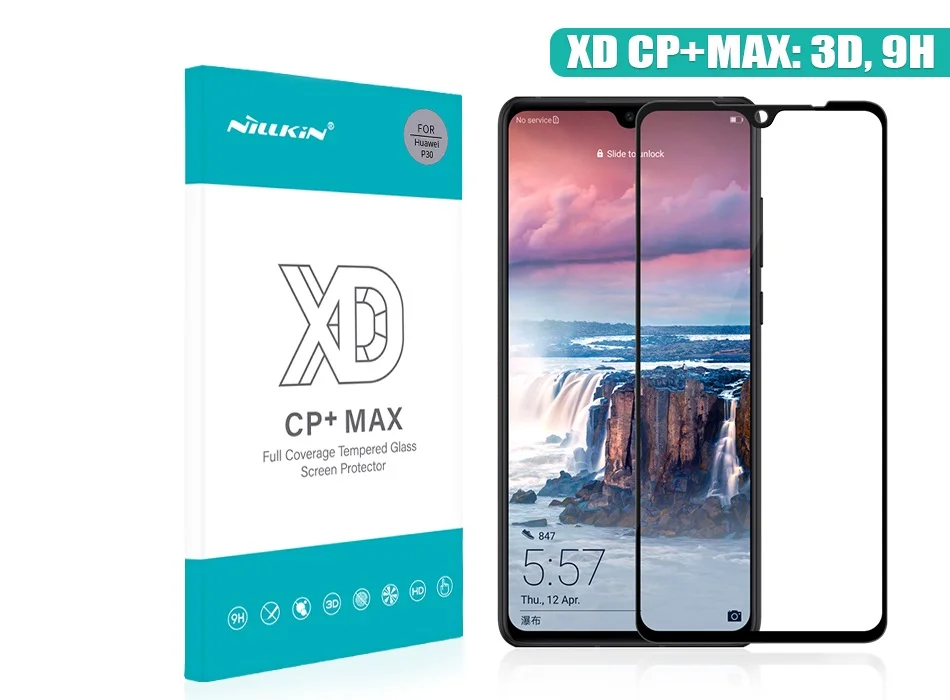 NILLKIN 3D CP+ Max/XD/H+ Pro Закаленное стекло-экран протектор для huawei P30 стекло 3D 2.5D плоский край Защитная пленка P30