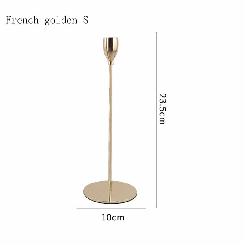 French golden S Современные металлические подсвечники простое золотое украшение бар Свадебная вечеринка Гостиная декоративный подсвечник для дома - Цвет: French golden S