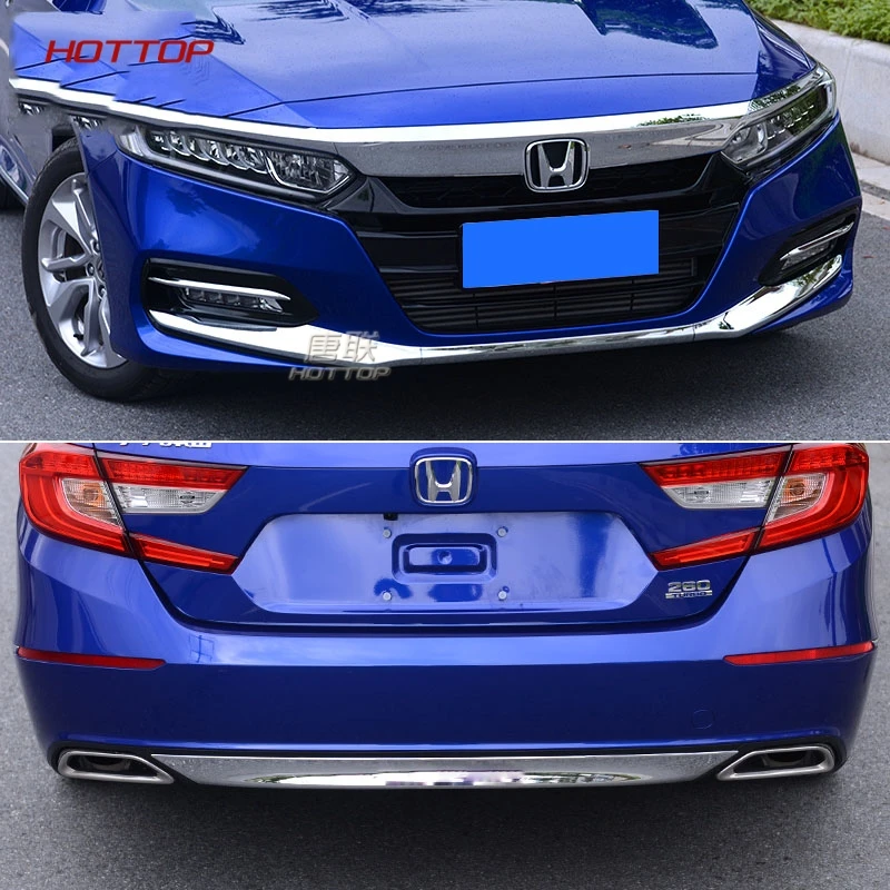 Blue Stainles Front Head Light Head Lamp Cover Trim For 2018 Honda Accord