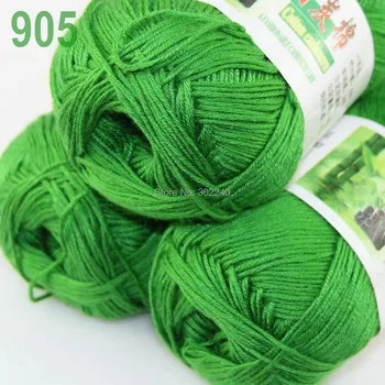 

Lot of 3 Skeins Super Soft Natural Bamboo Cotton Knitting Yarn Green 905