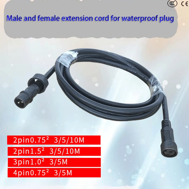

Extension Cable Waterproof Connector 2Pin 3Pin 4Pin Male Female Led Lighting Power Pupply Outdoor Wire Connectors