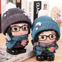 Cartoon Dolls Toy Piggy Bank Creative Resin Big Glasses Girl For Saving Money Birthday Gifts Currency Save Box Coin Bank