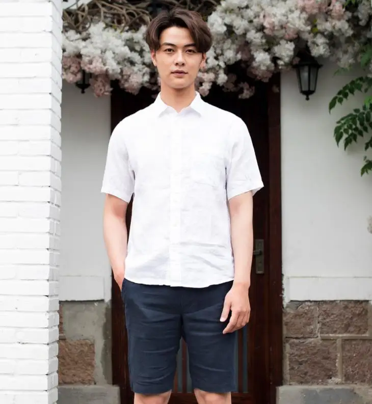  Xiaomi high quality linen breathable casual men shorts Natural linen Soft comfortable Slim Skin-fri