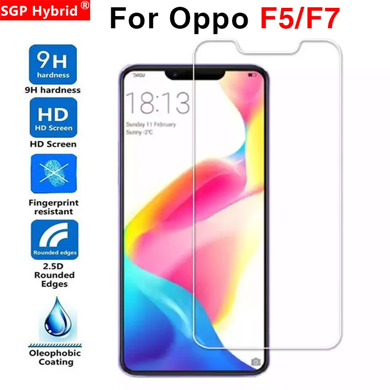 Protective Glass For Oppo F5 F7 Tempered Glas Case On For Oppo F 5 7 5f 7f Screen Protector Protect Phone Film Protection 2.5d afbeelding