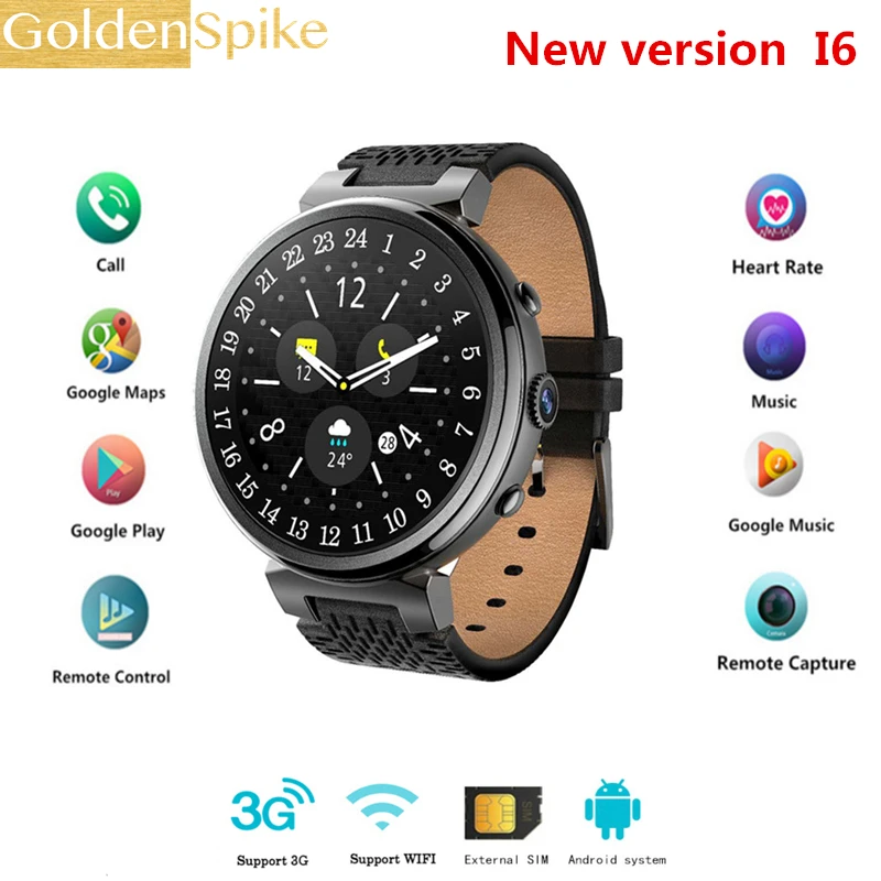 

I6 pro Smart Watch Android 5.1 MTK6580 Quad Core 1.3GHz 16GB ROM 5.0MP Camera Smartwatch Support 3G GPS WIFI for iphone