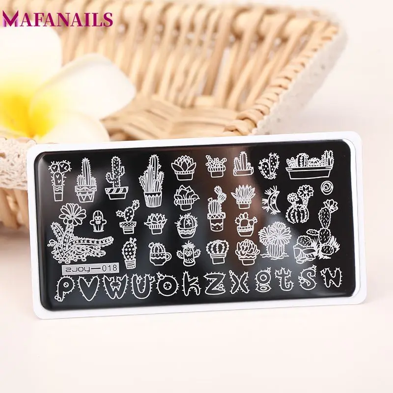 

1PCS Various Cactus Pattern Nail Stamping Plates Template 3D Nail Art Image Stamp Plate Stainless Steel Plates For Nails ZJOY-18