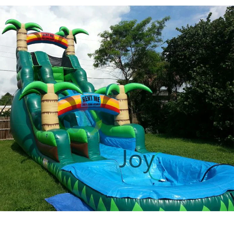 

Outdoor water game inflatable kids slide water pool with 0.55mm pvc materials