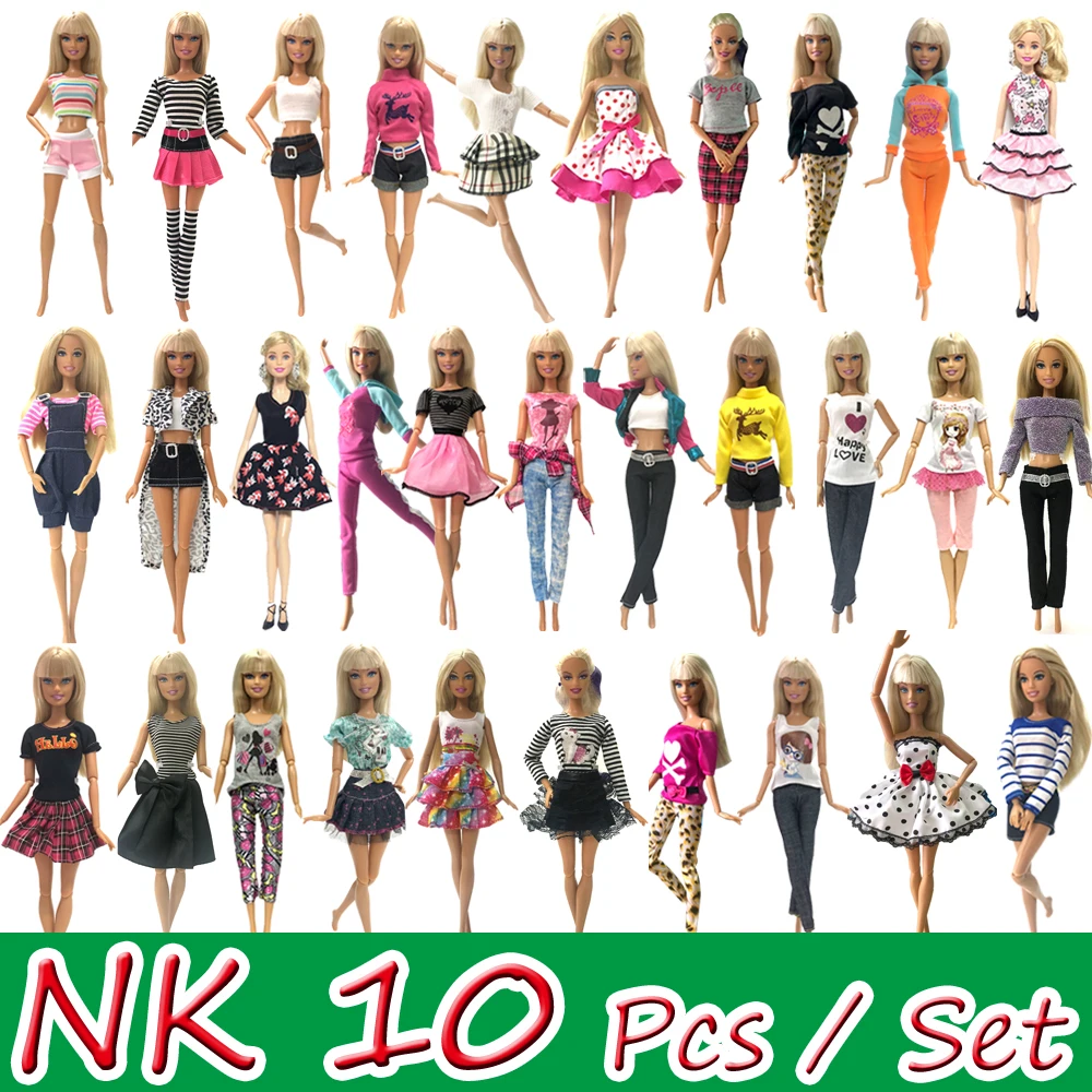 NK 10 pièces princesse poupée robe Noble fête robe pour Barbie poupée accessoires mode Design tenue meilleur cadeau pour fille poupée JJ