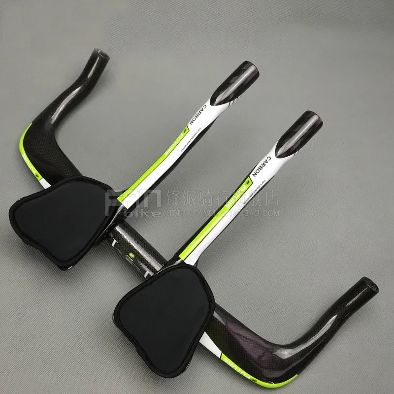 

FUTURE brand from taiwan full carbon rest handlebar + TT style handlebar =one set 31.8*400/420/440/460mm 3K finish green color