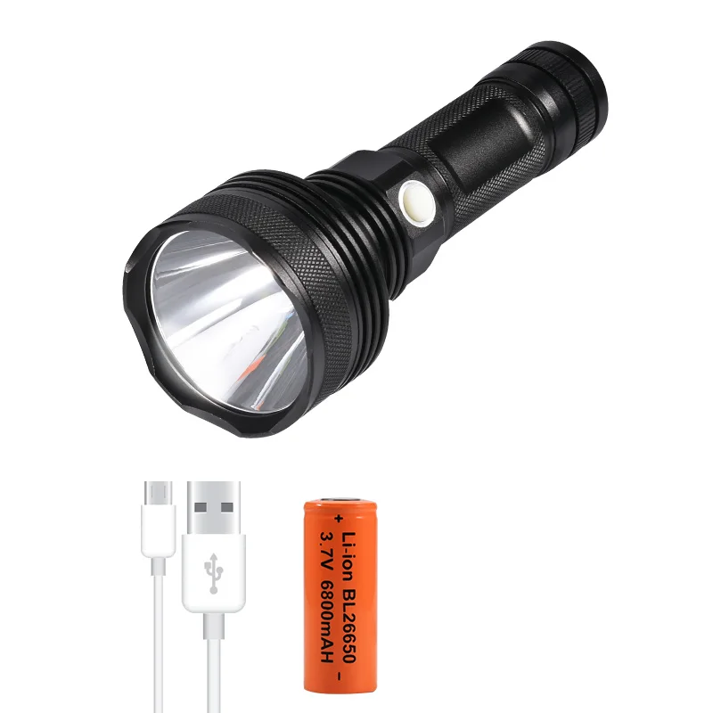 Coba светодиодный тактический фонарь P50, супер яркий, 3 режима, с зарядкой от usb, 26650 аккумулятор, водонепроницаемый фонарь для кемпинга - Испускаемый цвет: package B