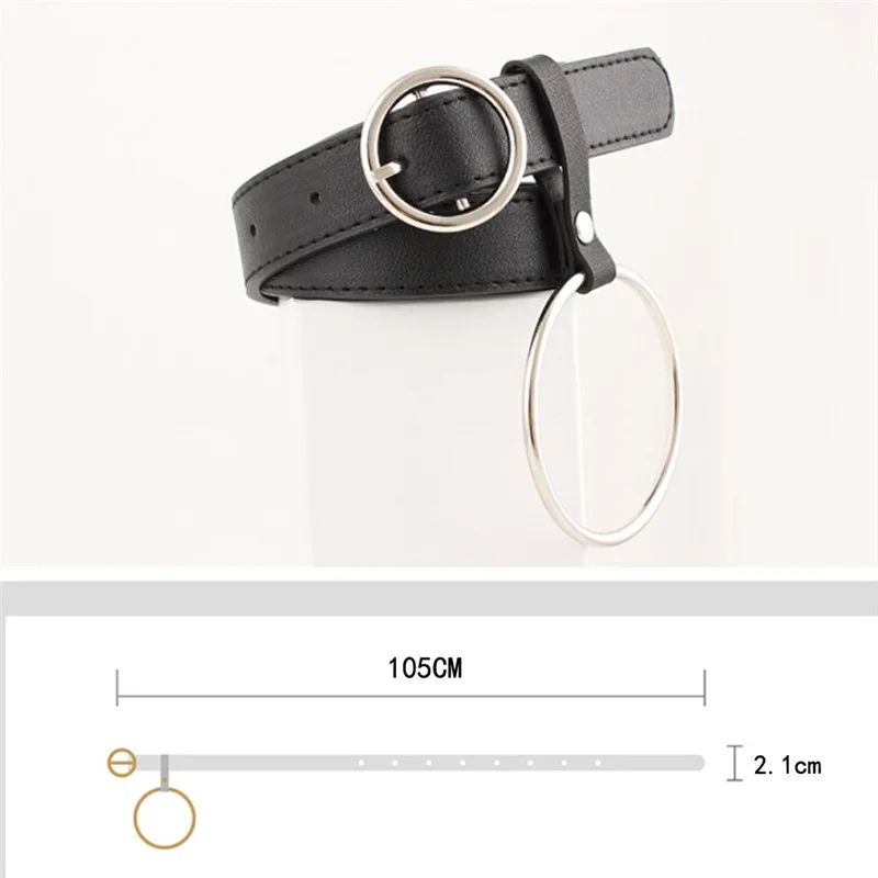 Fashion Women Vintage Geometry Accessorie Pendant Thin Leisure Leather Belt for Women Fashion Accessory 40FE0711