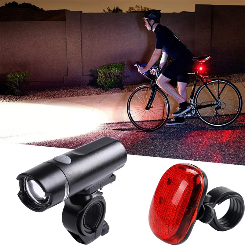 Insten LED Lamp Bike Bicycle Front Head Light + Rear Safety Taillight