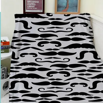 

Blankets Comfort Warmth Soft Cozy Air conditioning Easy Care Machine Wash Funny Mustache Retro Design