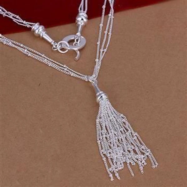 

Wholesale 925 jewelry silver plated 18 Lines TO Necklace,New Design Pendants Necklace,Free Shipping SMTN107