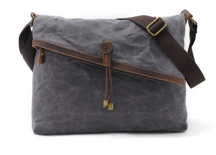 

2018 IMIDO Canvas bag art retro men's bag college batik cloth shoulder bag with leather Messenger bag