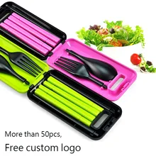Портативный набор столовых приборов ABS Складная посуда путешествия на открытом воздухе Bento столовые приборы практичные сувениры рекламный логотип пользовательский подарок